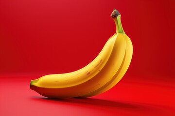 banana on a red background