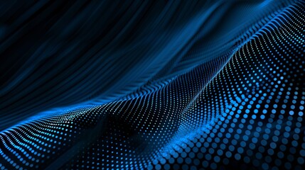 Fototapeta premium a diagonal matrix background in blue colors on pure black background