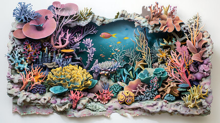 Obraz na płótnie Canvas coral reefs cut out. Generative Ai