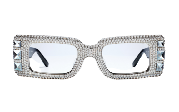 Glasses with crystals on the sides