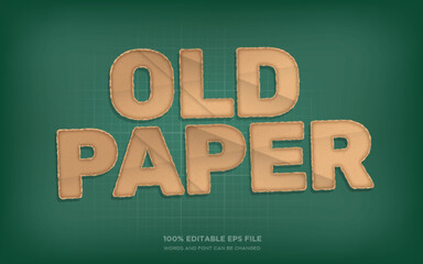 Old Paper editable 3D text style effect