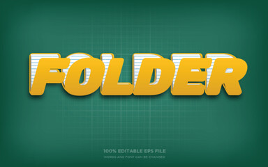 Folder editable 3D text style effect
