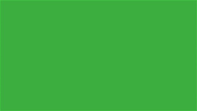 Animation video musical symbol moving on green screen background