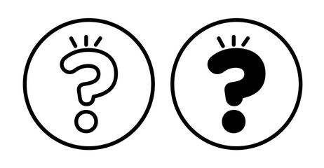 Interrogation and Question Icon Set. Help Inquiry and FAQ Query Symbols.