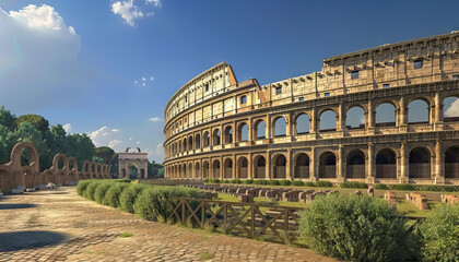 Historic Marvels in Rome: Touring the Colosseum and Roman Forum - obrazy, fototapety, plakaty