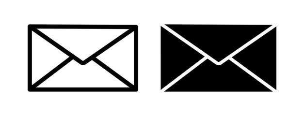 Mail Communication and Envelope Icon Set. Letter Sending and Newsletter Reception Symbols.