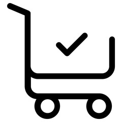 shopping cart icon, simple vector design