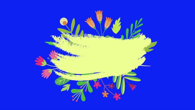 Animation flower moving on blue screen background,remove the blue screen background using the video editing software you use .
