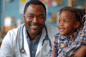 A pediatrician offering guidance and support to a parent during a well-child visit