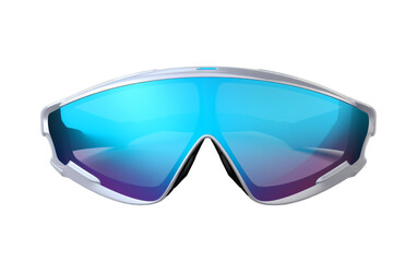 A pair of goggles featuring dazzling blue mirrored lenses