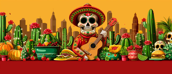 Naklejka premium cinco de mayo event. traditional holiday of mexican