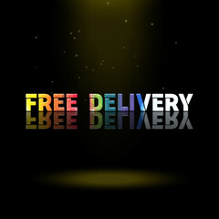 Naklejka na ściany i meble 3d graphics design, Free Delivery text effects