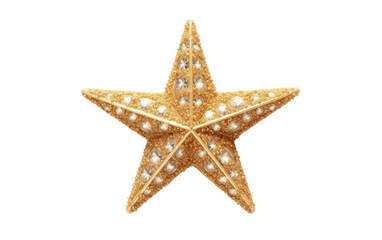 Fototapeta na wymiar A shiny gold star embellished with delicate pearls, creating a stunning and luxurious piece of art