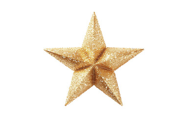A stunning gold glitter star shines brightly on a clean white background