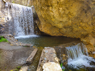 Waterfall of the Andarax river in Laujar, province of Almería - 772196308
