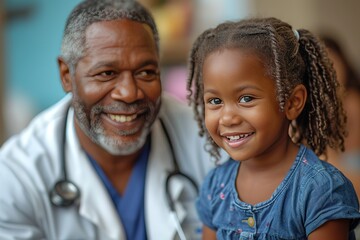 A pediatrician offering guidance and support to a parent during a well-child visit - obrazy, fototapety, plakaty