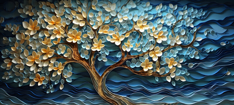 paper quilling tree, ai generative - Powered by Adobe