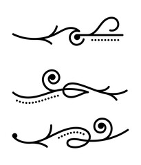 calligraphic ornamental element collection