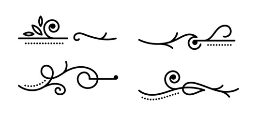 calligraphic ornamental element collection