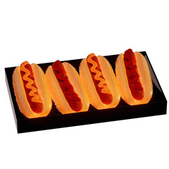 BBQ Grill for camping , Hot Dog on transparent background , 3D Rendering