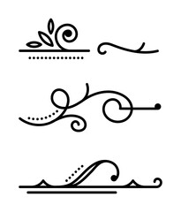 calligraphic ornamental element collection