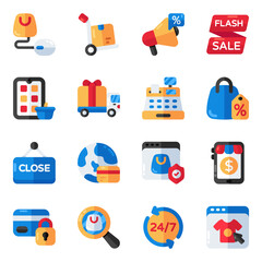 Set of Purchase Flat Icons

