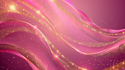 abstract pink and gold background with waves