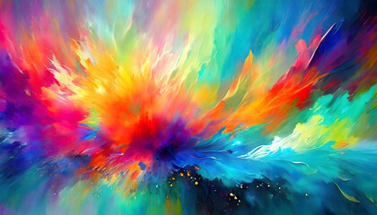Abstract colors colorful color painting illustration - watercolor splashes art painting on digital art concept.