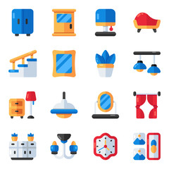 Set of Furniture Flat Icons


