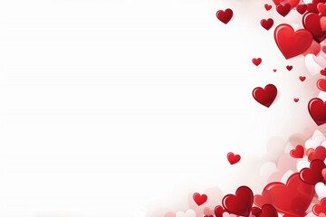 White background with hearts and copy space - 772199929
