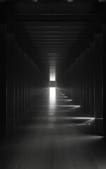 abstract perspective background, dark light, 3d render