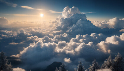空 風景 自然 雲 エアリアル, Generative AI
