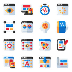 Set of Web and Programming Flat Icons

