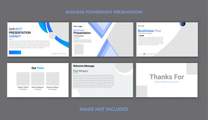 set of presentation template design with minimalist concept and modern layout use for annual report and business profile