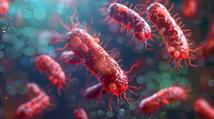 Detailed Streptococcus Bacteria in Vivid Colors 3D Illustration