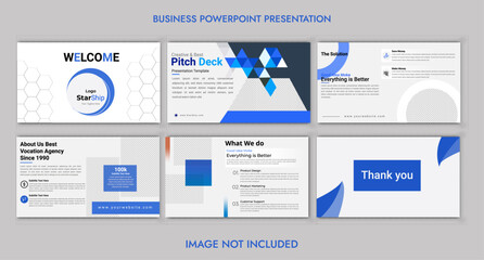 set of presentation template design with minimalist concept and modern layout use for annual report and business profile
