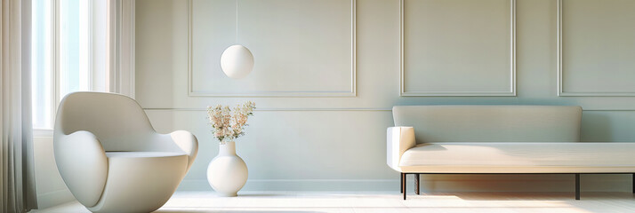 Modern Room with Artistic Wall Decor, Blending Creative Design with Comfortable Living Space