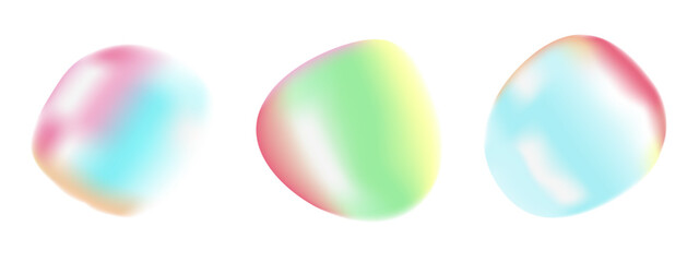 Vector set of round multi-colored bright isolated bubbles on a white background for wallpaper, backgrounds, posters, cards and various creative projects.