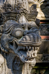 Ancient sculptures in the city of Ubud on the island of Bali, Indonesia.