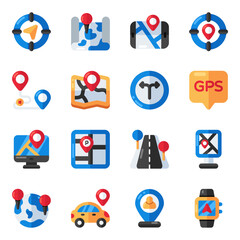 Fototapeta premium Set of Location Flat Icons