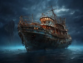 Gordijnen old ship wreck © Tracy