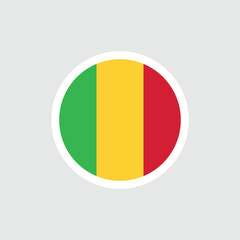 Fototapeta premium Flag of Mali. Malian flag, vertical tricolor: red, yellow, green. Symbol of the Republic of Mali.