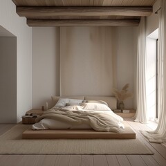 Bedroom in a minimalist style.