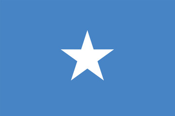 Flag of Somalia. Somali blue flag with a star. State symbol of the Somali Republic.
