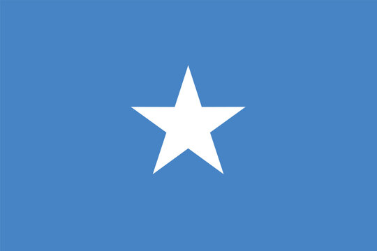 Flag of Somalia. Somali blue flag with a star. State symbol of the Somali Republic.