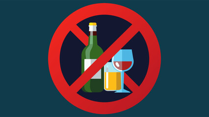Forbid alcohol icon with flat style. Concept - avoid alcohol