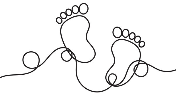 recommend clip art: Little kids feet. Tiny foots. One single line drawing of feet. Continuous line. Hand-drawn design
                     for posters, wall art, tote bag, mobile case, t-shirt print. Baby shower. Logo. vector illustration. 