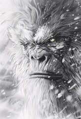 Winter's Fury A Furious Glimpse of the Snowy Monster Generative AI