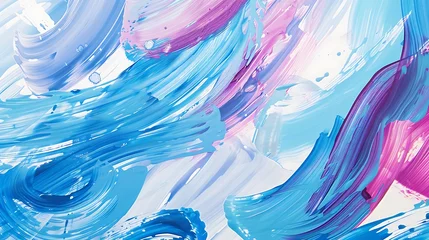 Wandcirkels plexiglas 青を基調とした抽象的なペイント © Lemonade