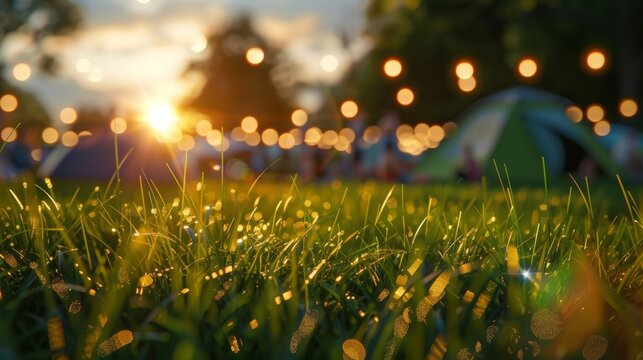 Camping im sommerlichen Abendlicht